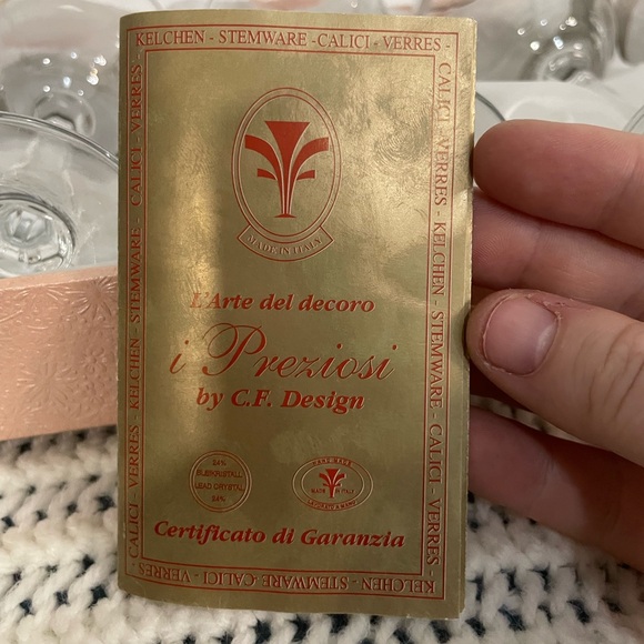 NEW Set of 6 I Preziosi by CF Design Wine Glasses Silver In Presentation Case - Picture 7 of 8